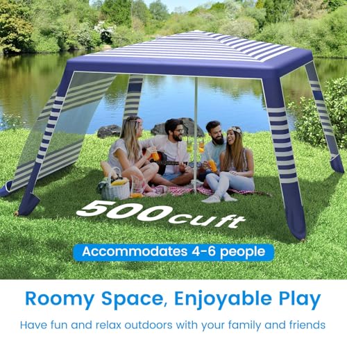 8x8 Beach Cabana Canopy with Side Wall