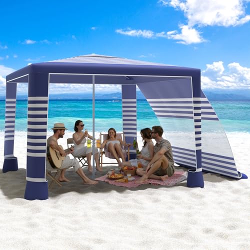 8x8 Beach Cabana Canopy with Side Wall