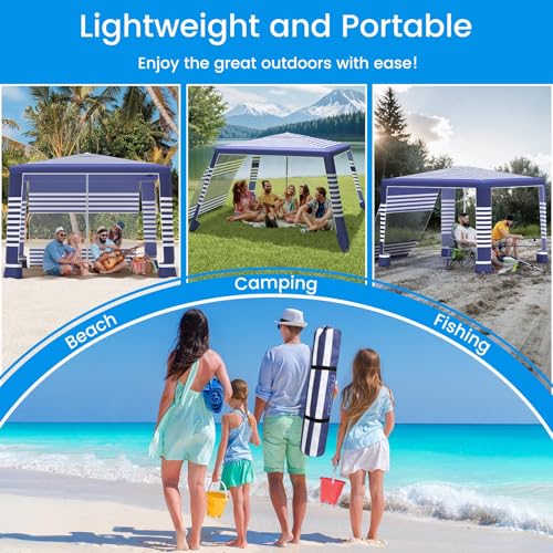 8x8 Beach Cabana Canopy with Side Wall