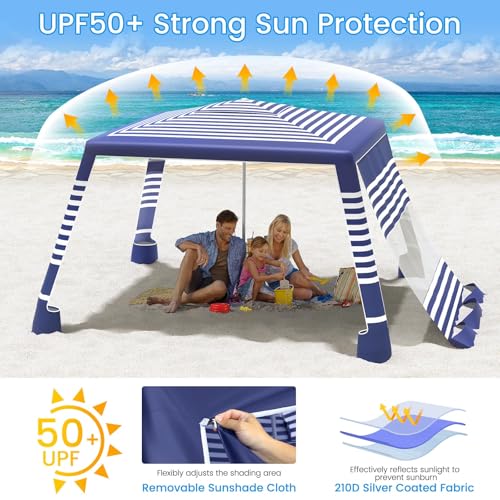 8x8 Beach Cabana Canopy with Side Wall