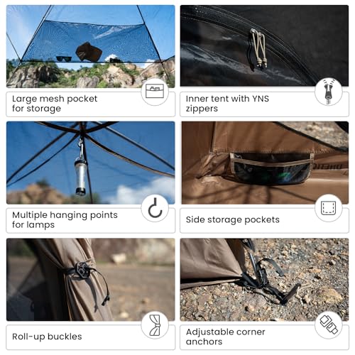 4-Person 3-Season Camping Tent Waterproof