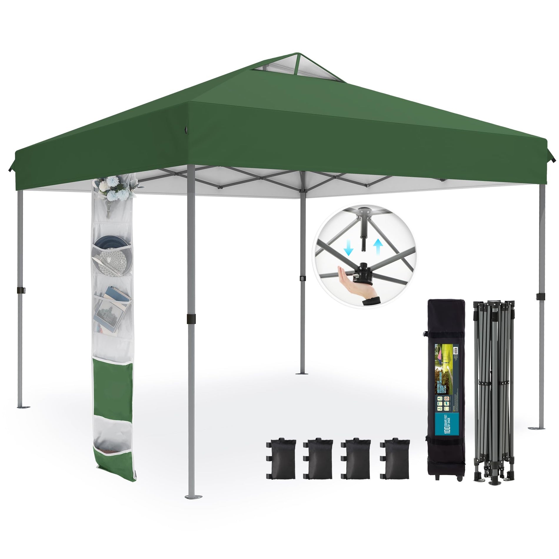10x10 One-Push Pop Up Canopy Tent