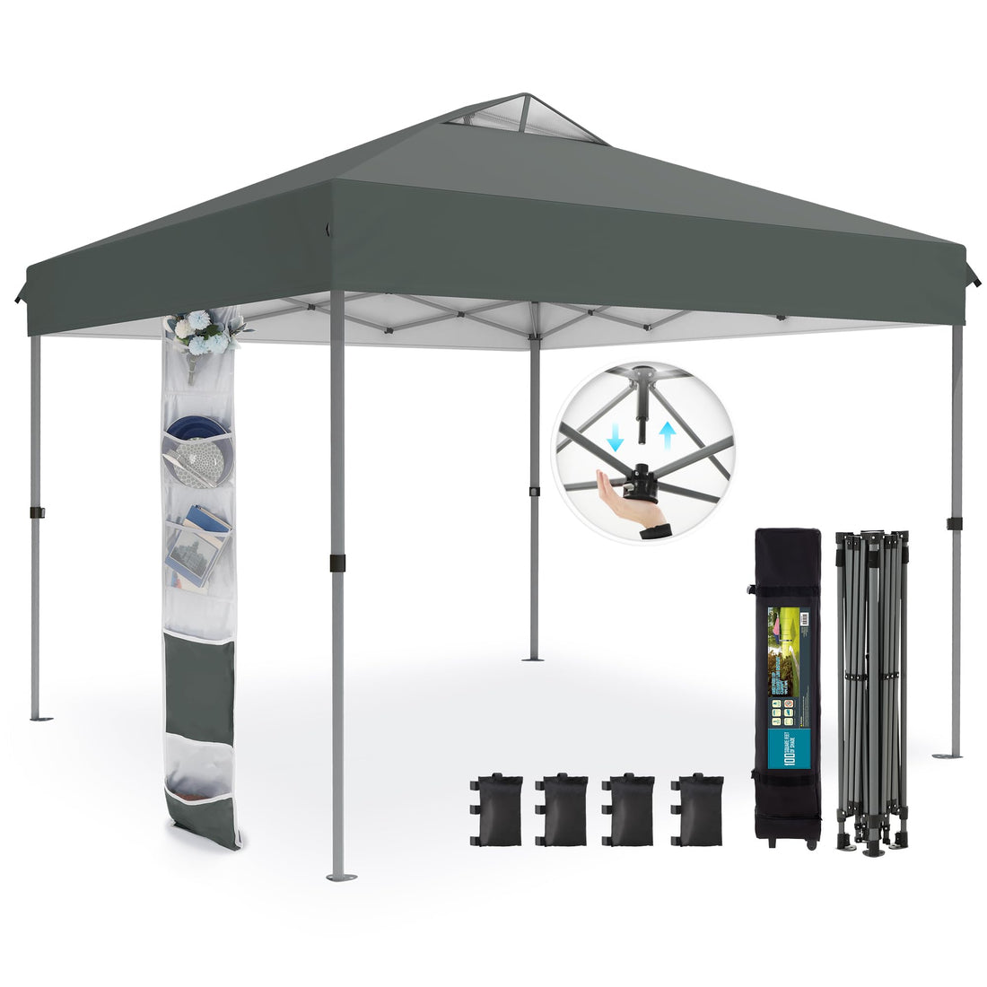 10x10 One-Push Pop Up Canopy Tent