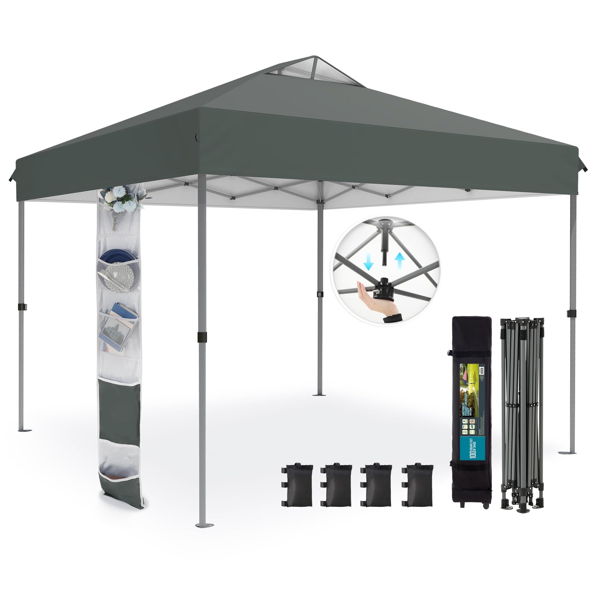 10x10 One-Push Pop Up Canopy Tent