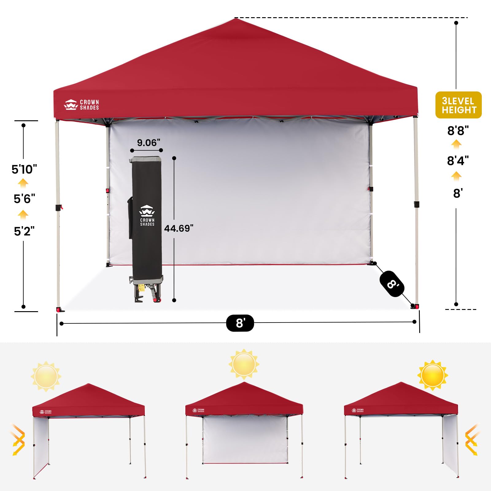 Pop Up Canopy Tent with Side Wall
