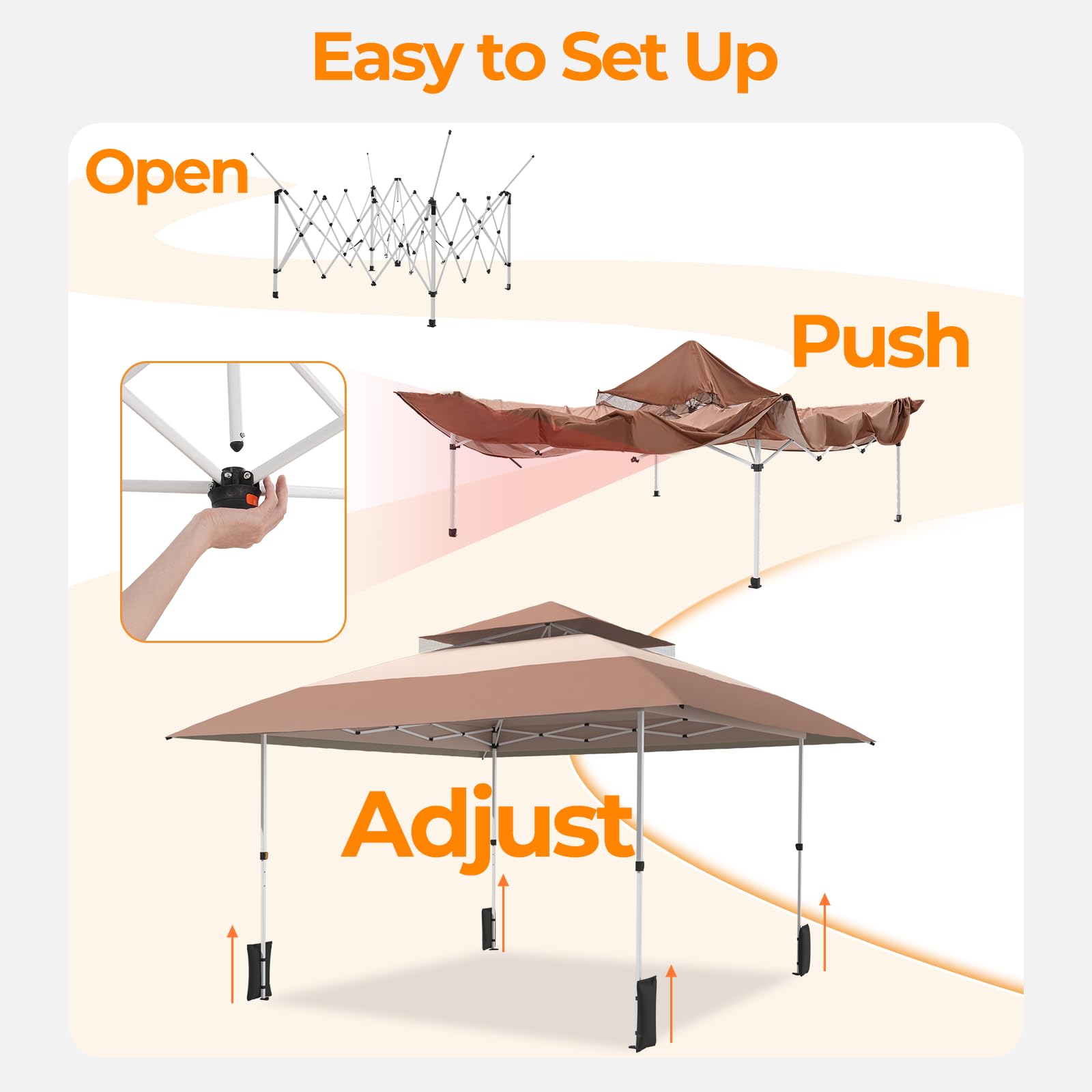 13x13 Pop Up Gazebo with Mesh Netting