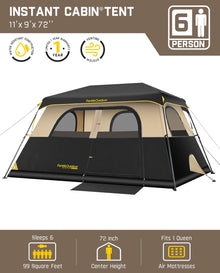 6-12 Person Instant Cabin Camping Tent