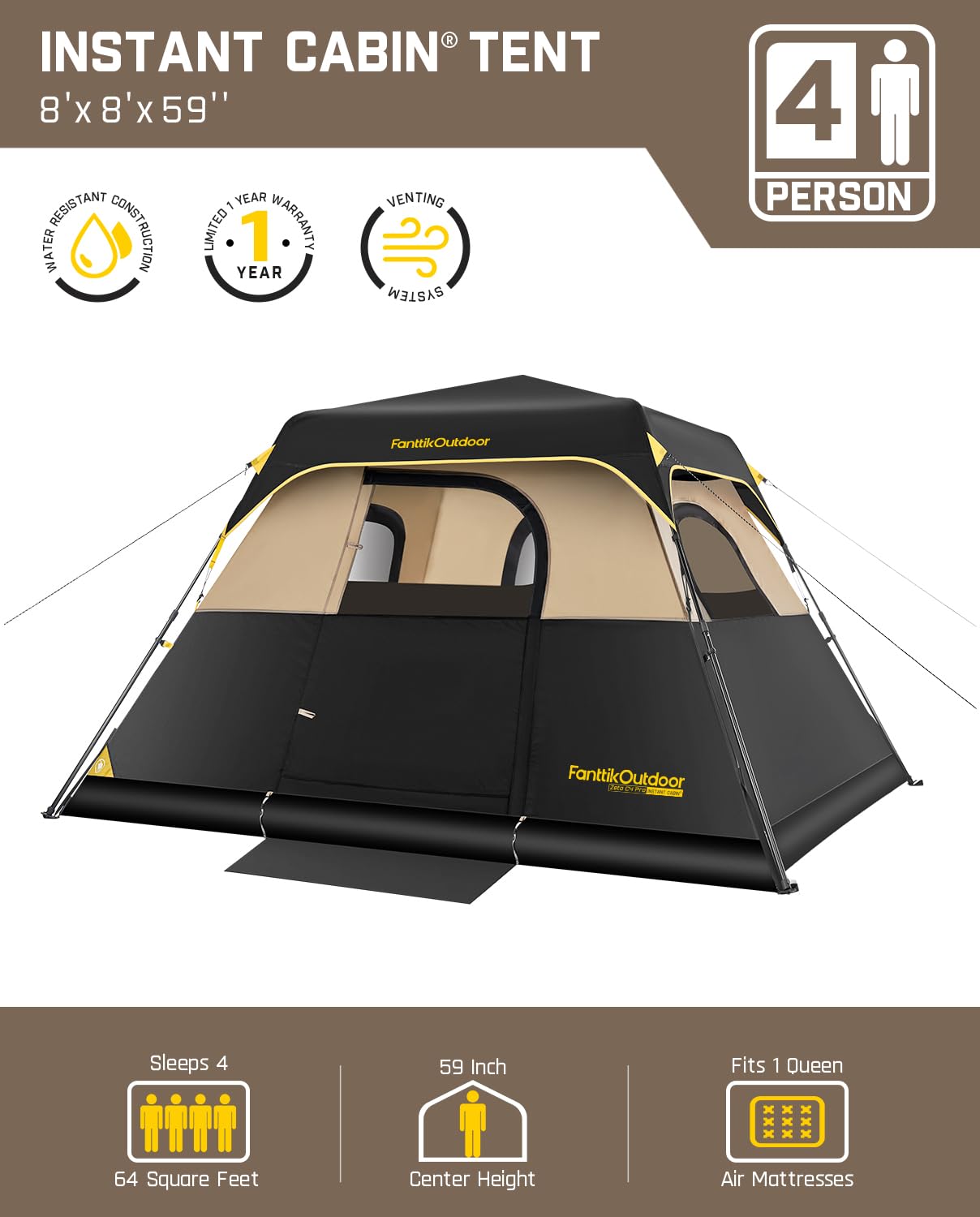 4-10 Person Instant Cabin Camping Tent
