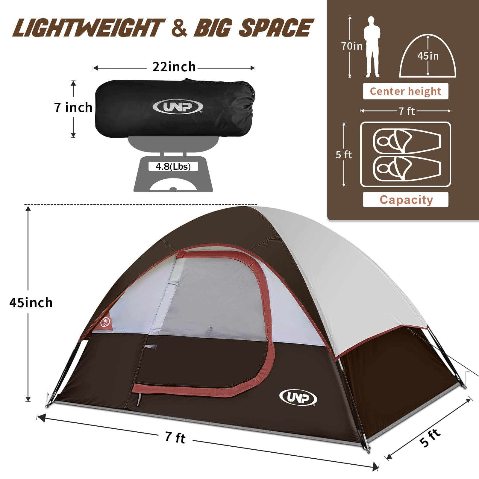 2-4 Person Waterproof Dome Camping Tent