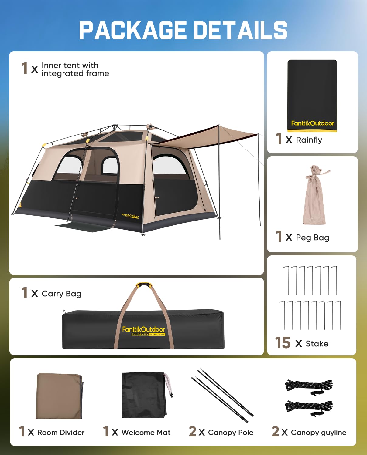 8-10 Person Instant Cabin Camping Tent Waterproof