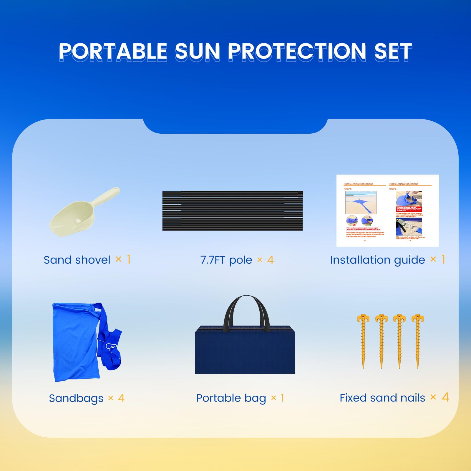 besuhot Beach Tent Sun Shelter 10x10FT