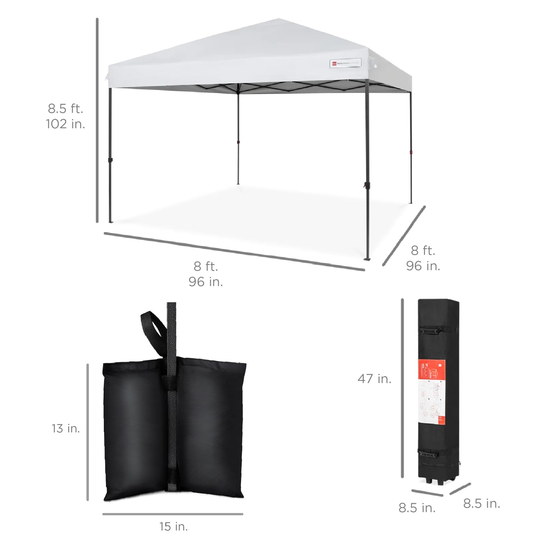1-Person Pop Up Canopy Tent One-Push Setup