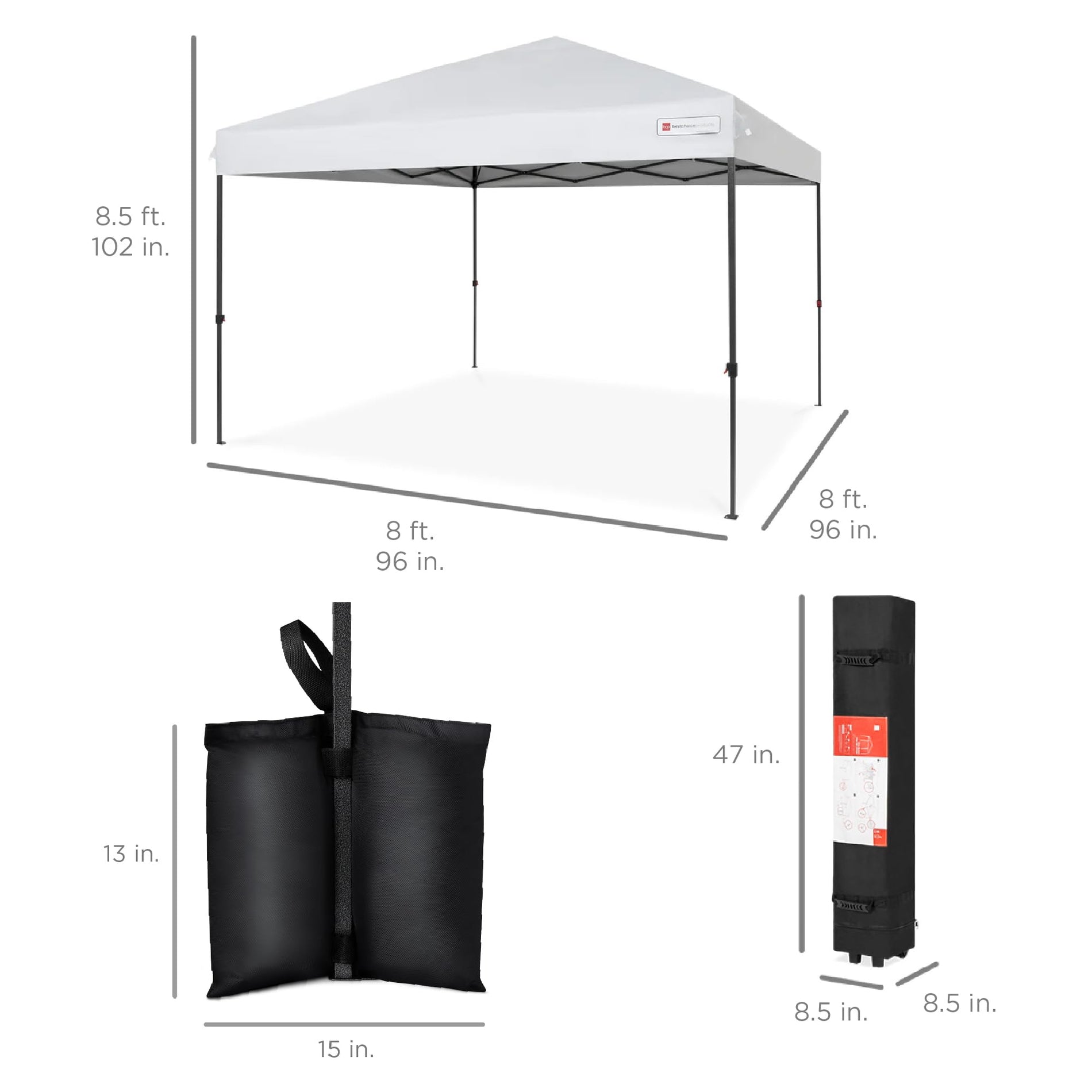 1-Person Pop Up Canopy Tent One-Push Setup