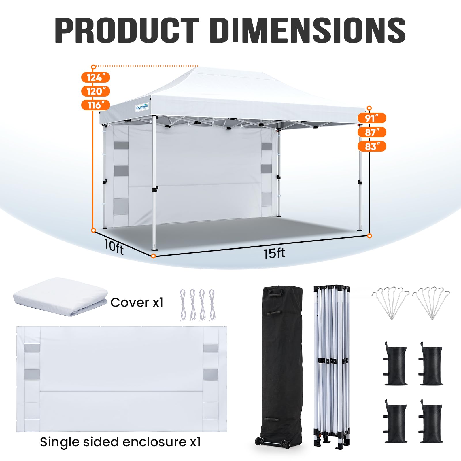 10x15 Heavy Duty Pop Up Canopy Tent