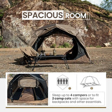 4-Person 3-Season Camping Tent Waterproof