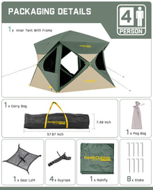 4-Person Instant Pop Up Cabin Camping Tent