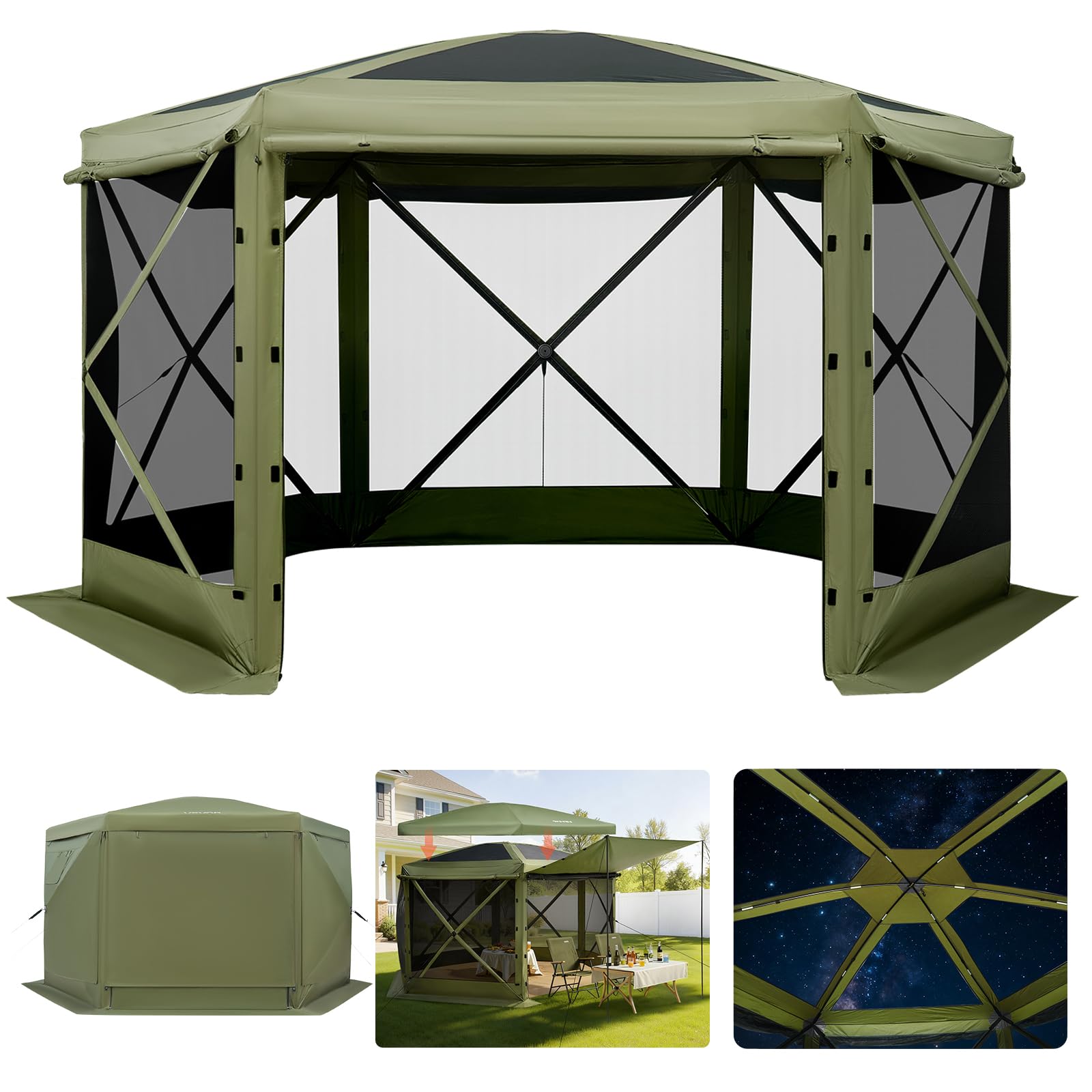 12x12 Pop Up Gazebo Tent with Privacy Panels