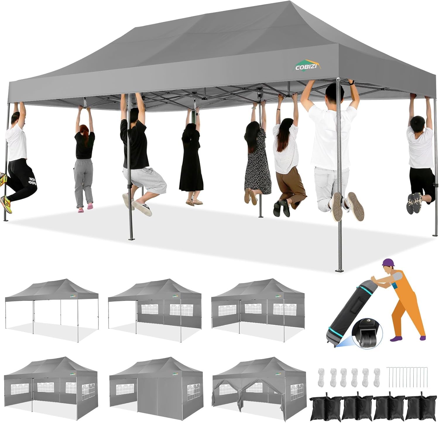10x10 / 10x20 Pop Up Canopy Tent with Sidewalls