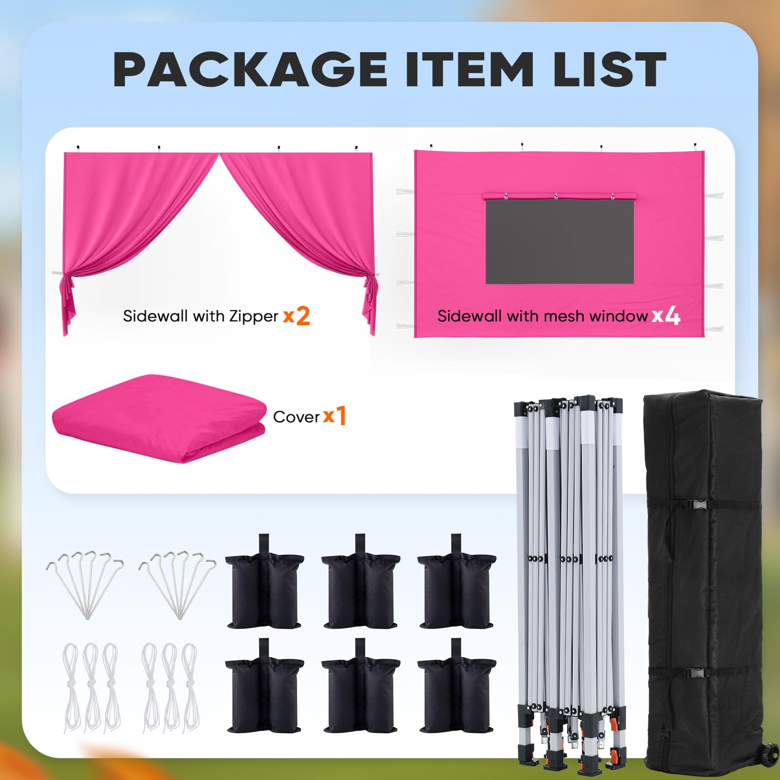 10x20 Pop Up Canopy Tent with Sidewalls