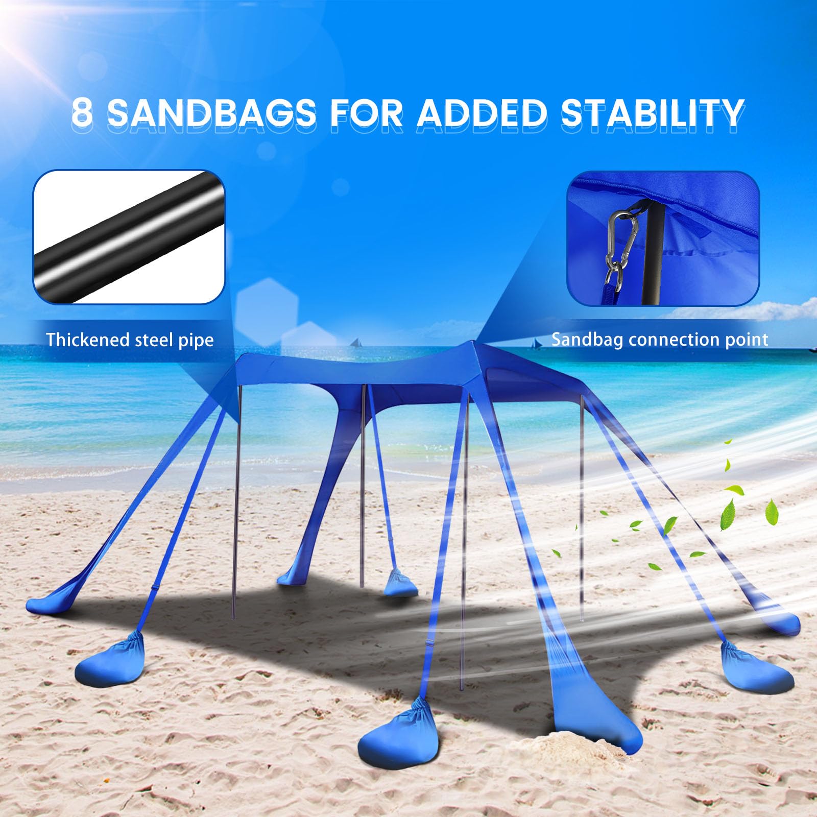 besuhot Beach Tent Sun Shelter 10x10FT