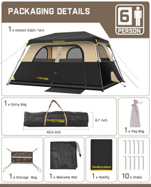 6-12 Person Instant Cabin Camping Tent