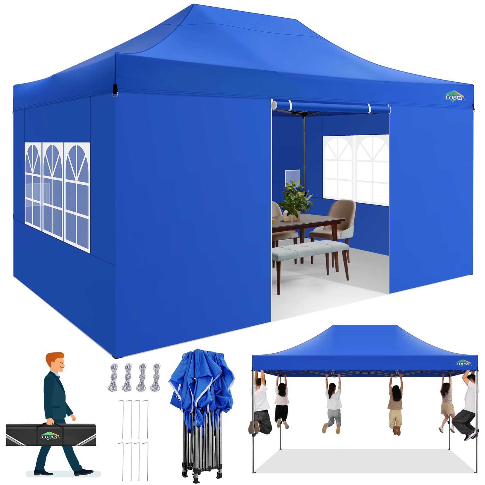 10x10 / 10x20 Pop Up Canopy Tent with Sidewalls