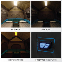 CORE Instant Cabin Tents with LED Lights | Family Multi Room Lighted Pop Up Tents for Camping | Included Storage Pockets for Camping Accessories