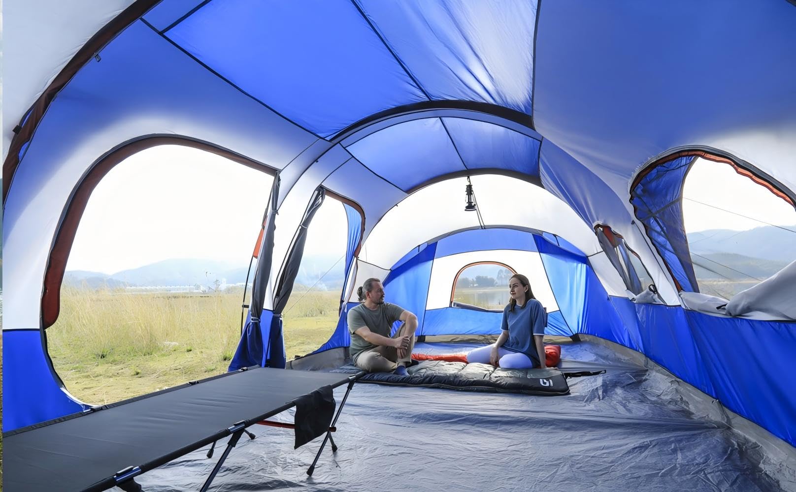12-Person 3-Room Family Camping Tent Waterproof