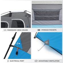 CORE Instant Cabin Tents with LED Lights | Family Multi Room Lighted Pop Up Tents for Camping | Included Storage Pockets for Camping Accessories
