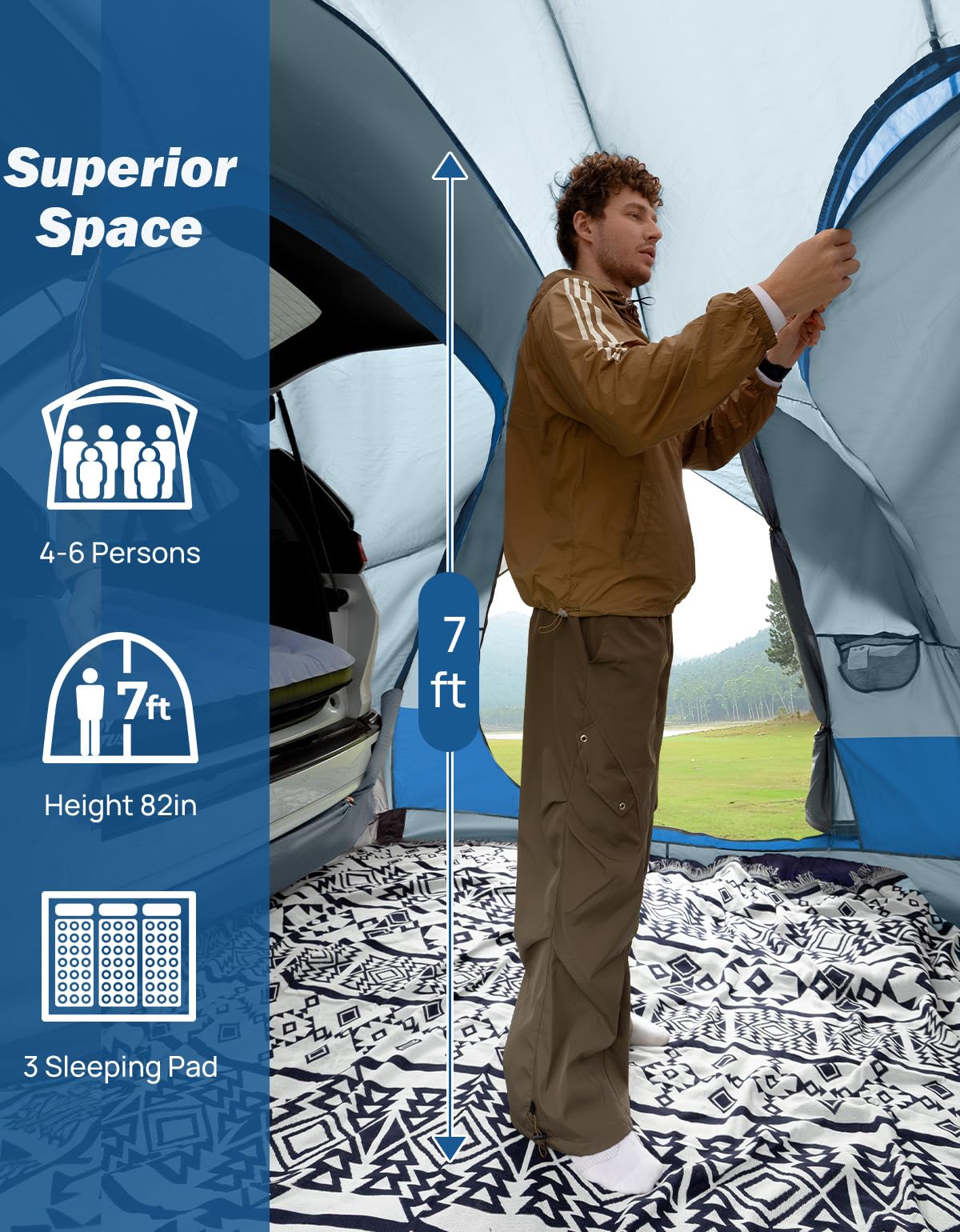 6-8 Person Waterproof SUV Camping Tent