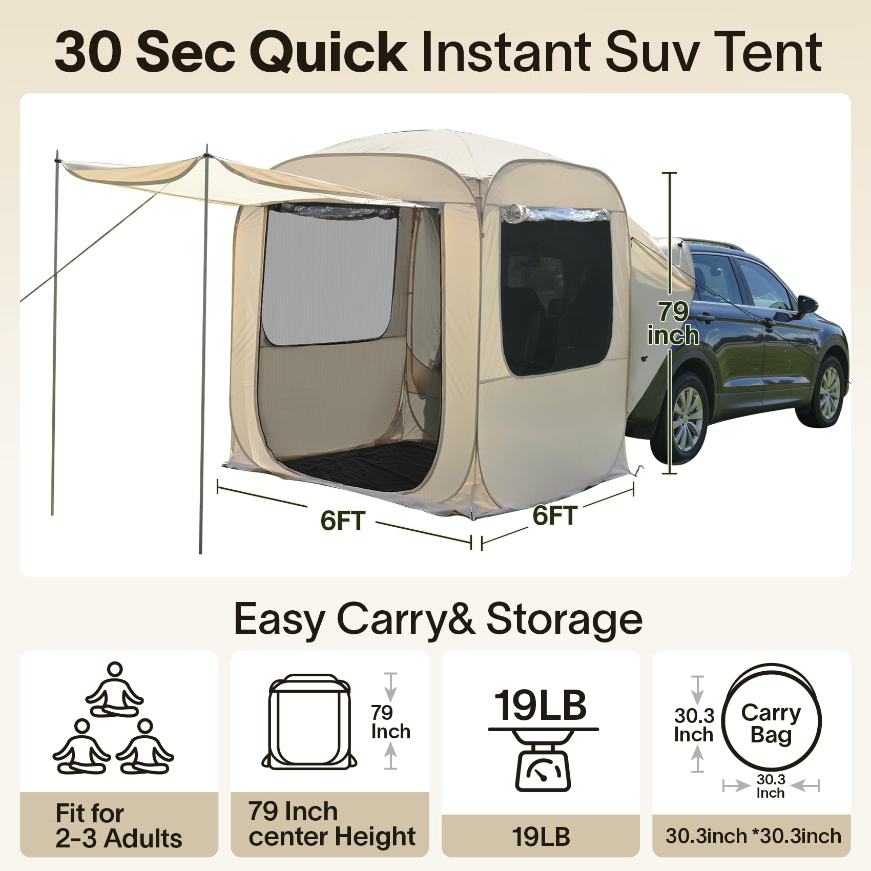 SUV Tailgate Pop Up Tent
