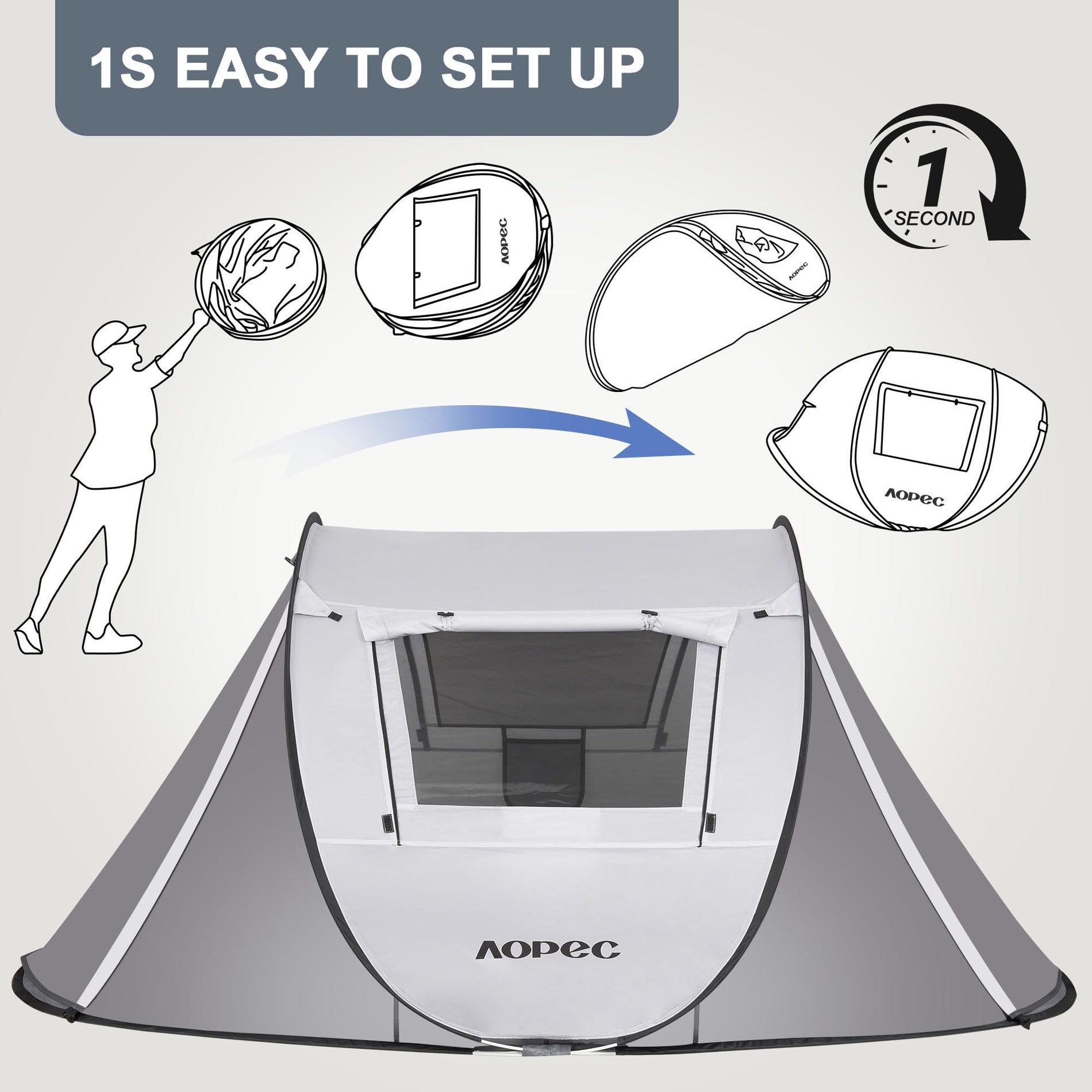 2-6 Person Waterproof Pop Up Tent