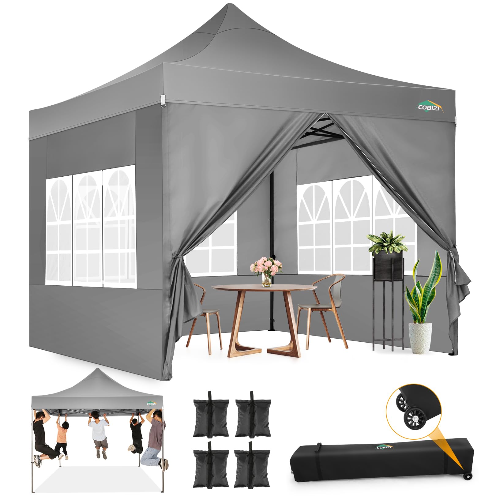 10x10 / 10x20 Pop Up Canopy Tent with Sidewalls