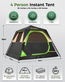 4-6 Person Instant Cabin Camping Tent Waterproof