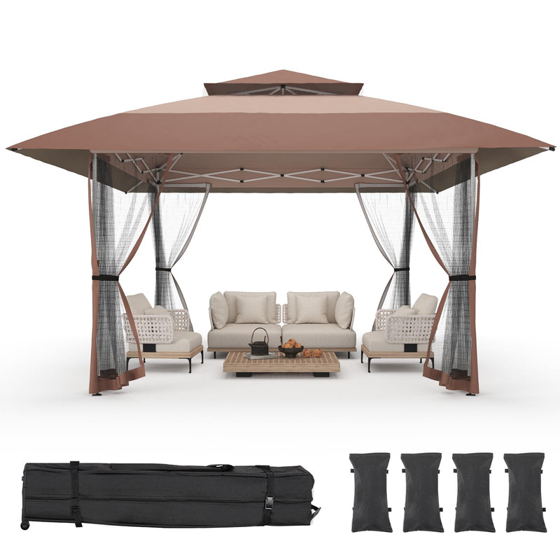13x13 Pop Up Gazebo with Mesh Netting