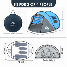 4-Person Pop Up Camping Tent Waterproof