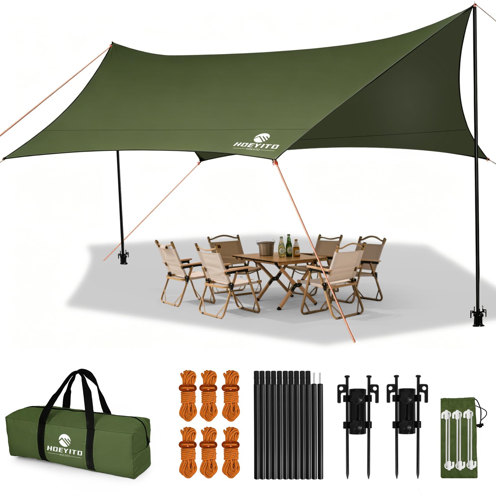 15x12.5 Waterproof Camping Tarp Canopy