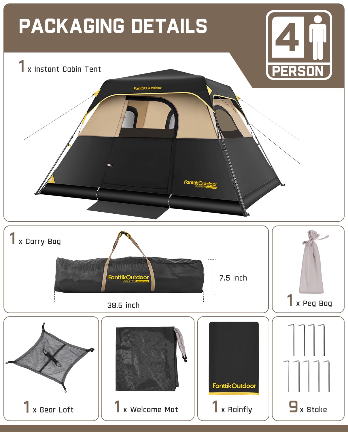 4-10 Person Instant Cabin Camping Tent