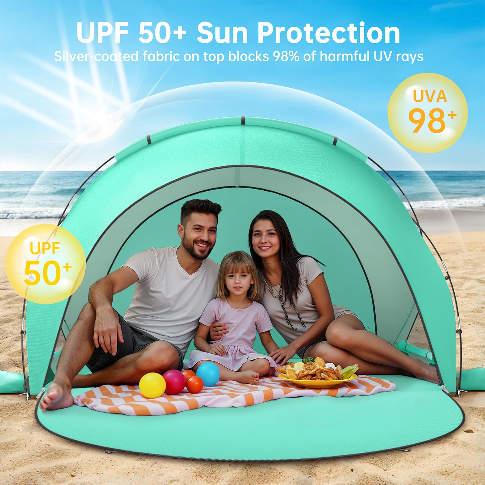 UPF 50+ Beach Sun Shelter Tent