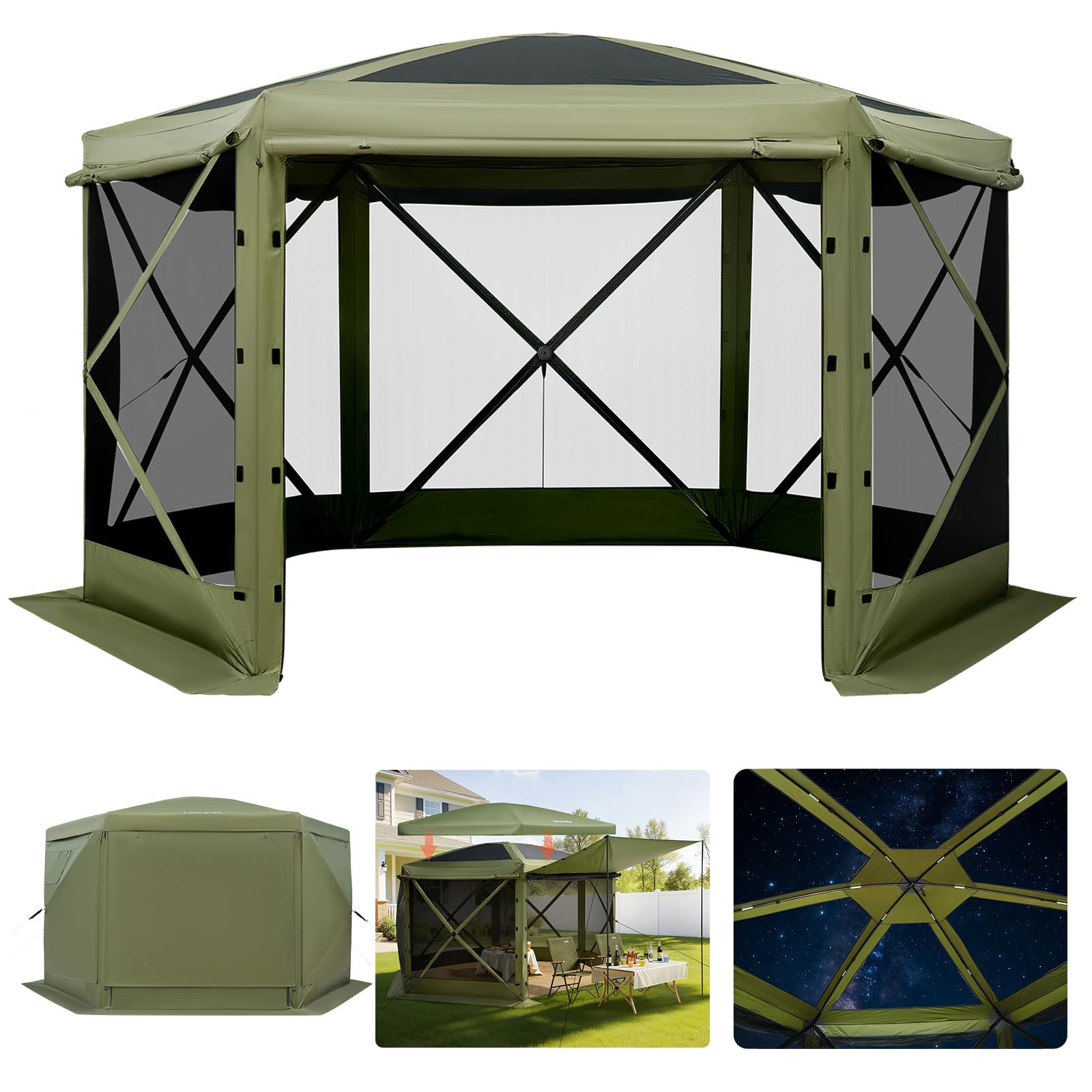 12x12 Pop Up Gazebo Tent with Privacy Panels