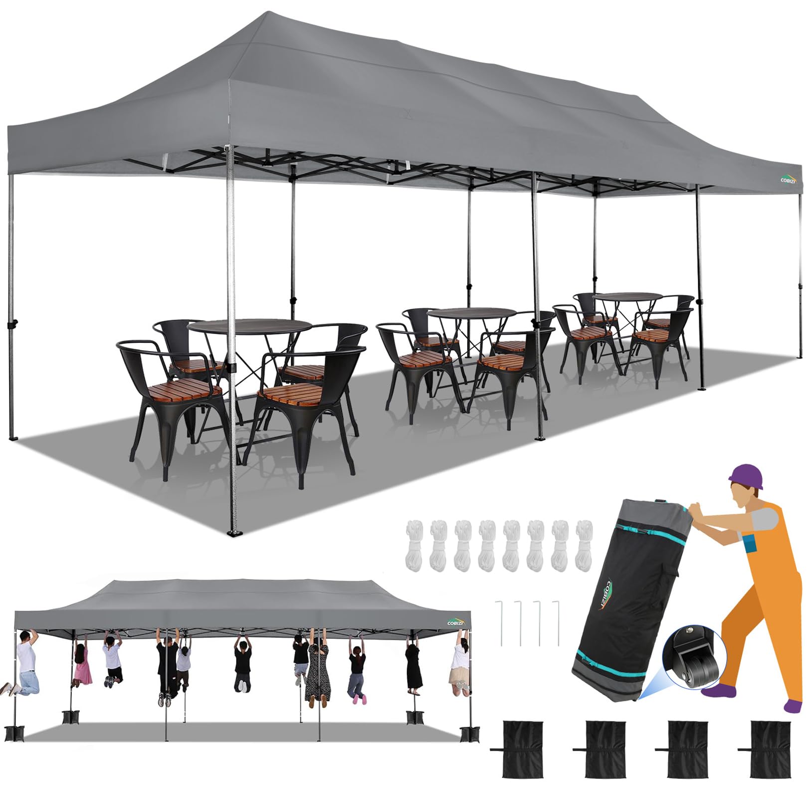 10x10 / 10x20 Pop Up Canopy Tent with Sidewalls