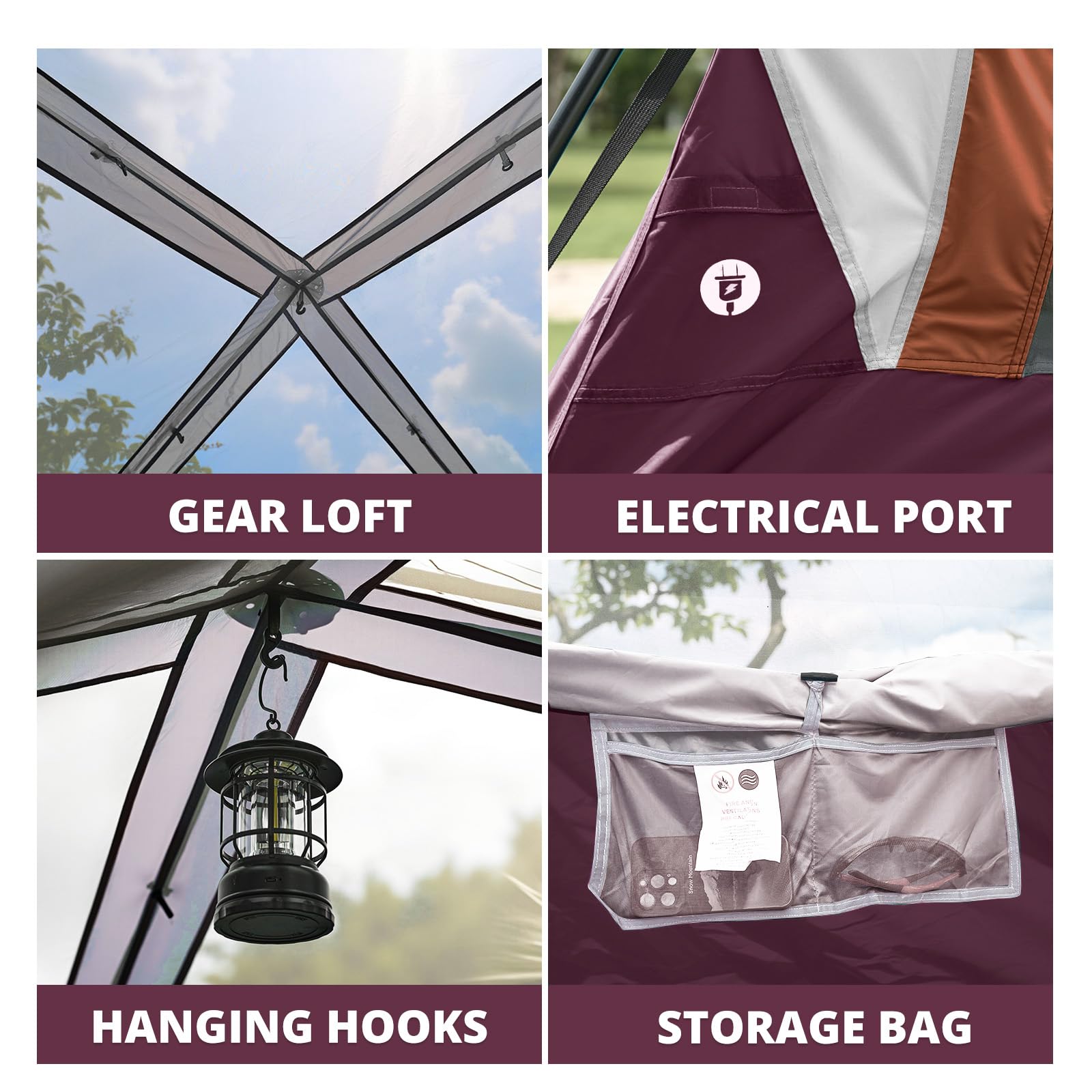 4-6 Person Instant Cabin Camping Tent Windproof