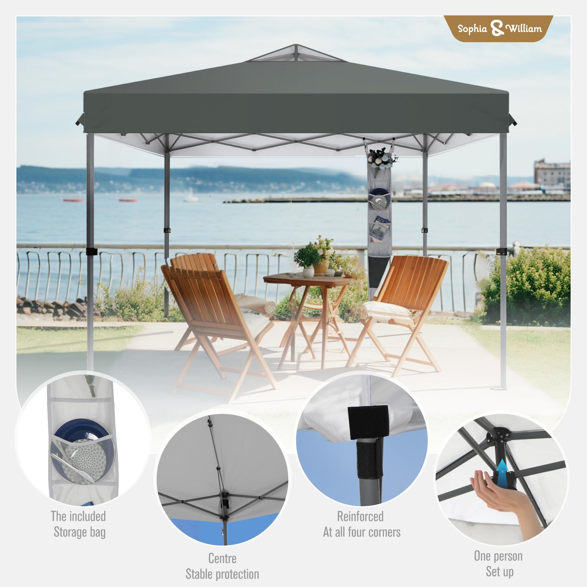 10x10 One-Push Pop Up Canopy Tent
