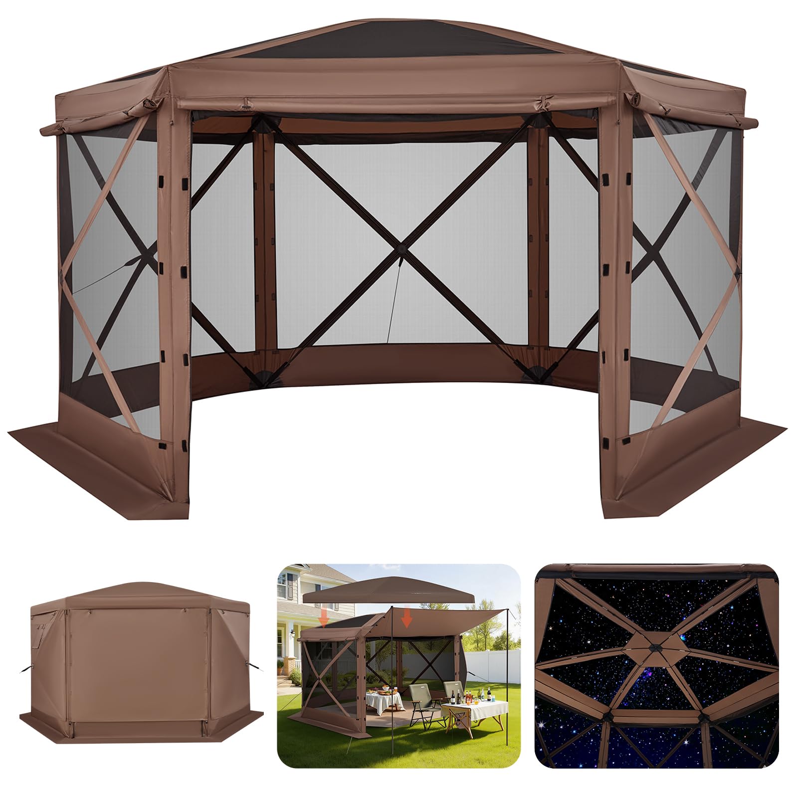 12x12 Pop Up Gazebo Tent with Privacy Panels