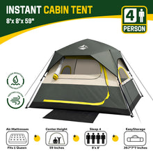 4-Person Instant Cabin Camping Tent Waterproof