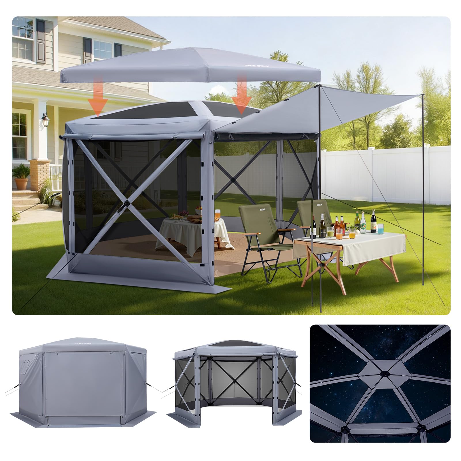 12x12 Pop Up Gazebo Tent with Privacy Panels