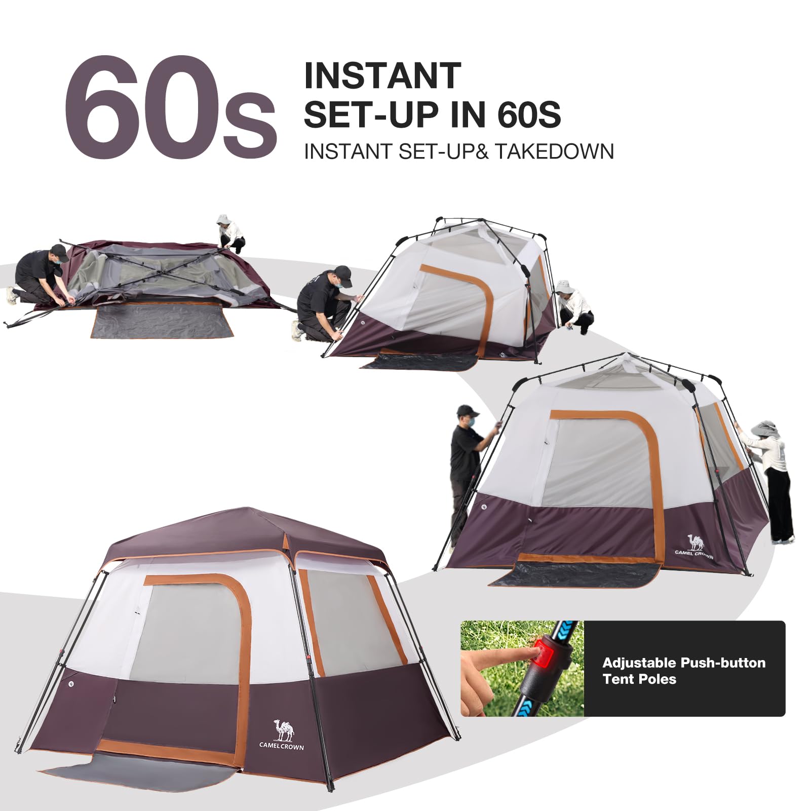 4-6 Person Instant Cabin Camping Tent Windproof