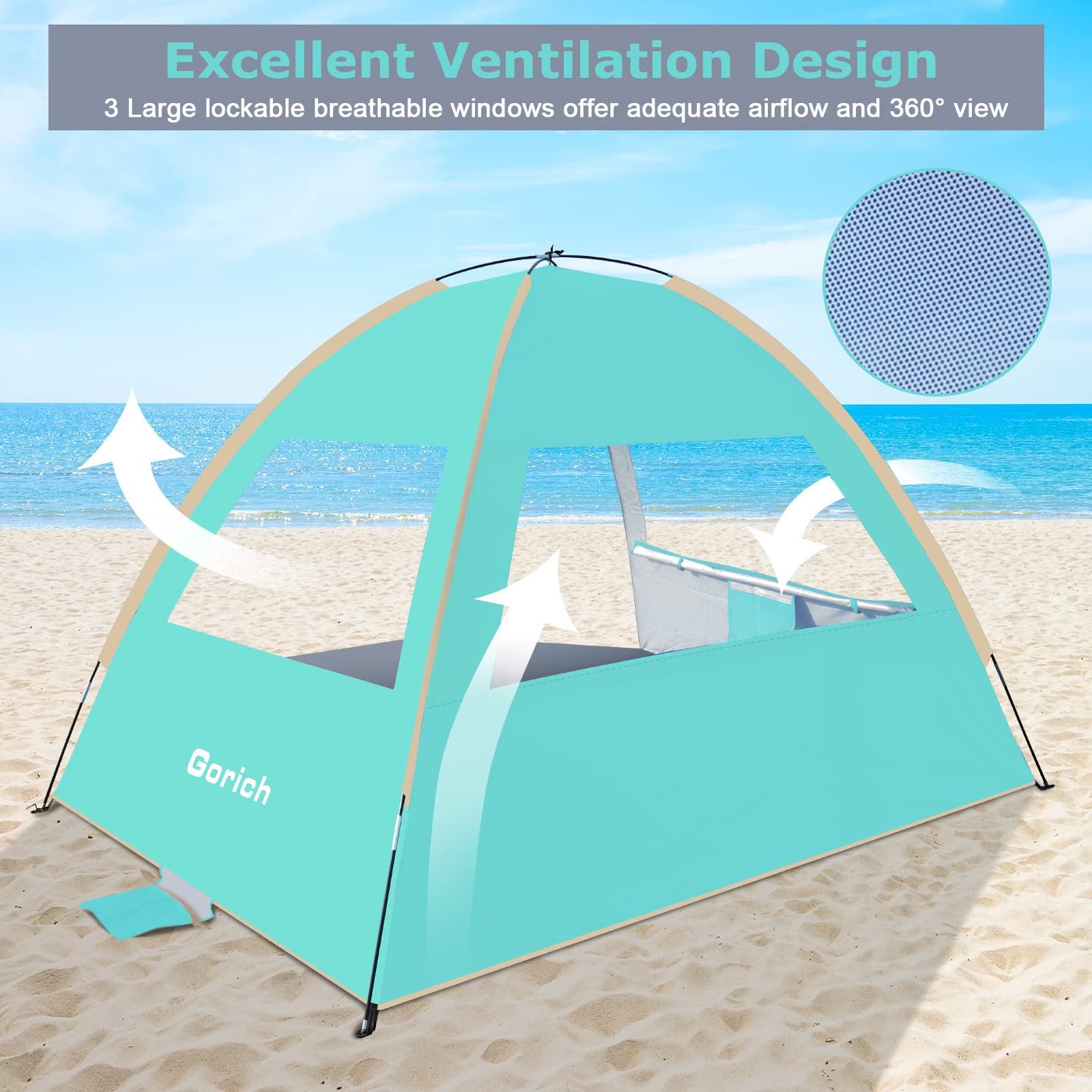3-10 Person Beach Sun Shelter Tent