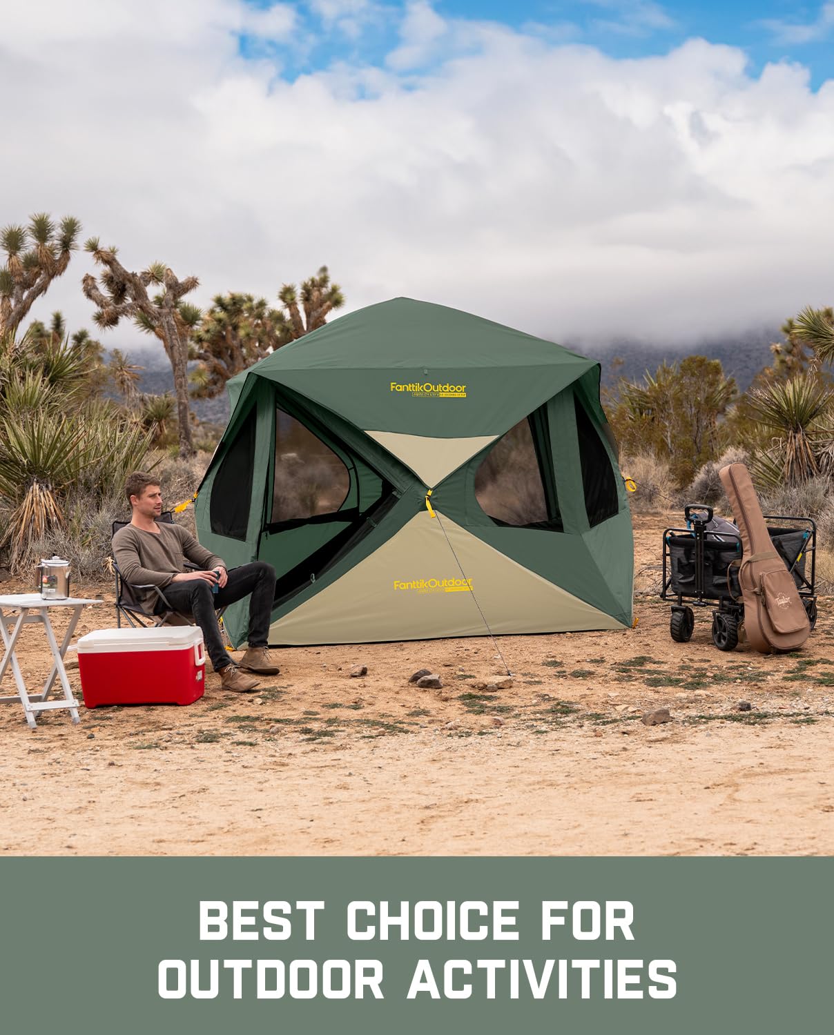 4-Person Instant Pop Up Cabin Camping Tent