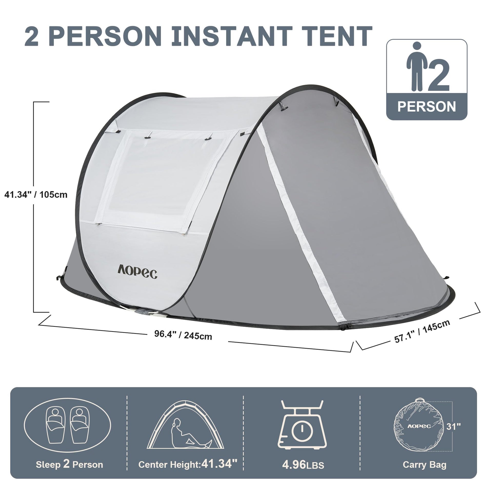 2-6 Person Waterproof Pop Up Tent